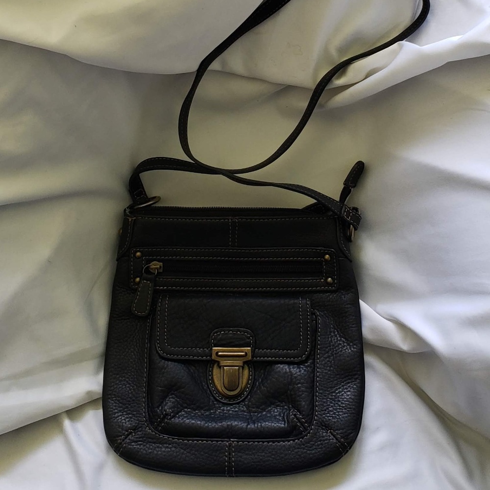 Fossil Black Leather Shoulder Bag